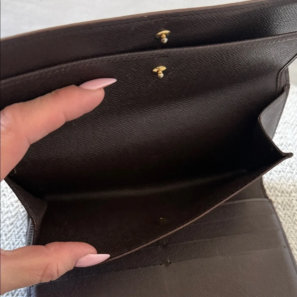 Louis Vuitton Brown Damier Ebene tri fold Wallet